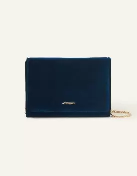 Image of Accessorize Velvet Cross Body Bag Teal