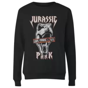Image of Jurassic Park Rex Punk Womens Sweatshirt - Black - M