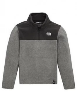Image of The North Face Boys Glacier Blocked 1/4 Zip Fleece - Grey Heather