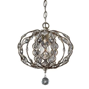 Image of 1 Light Ceiling Pendant Polished Silver, E27