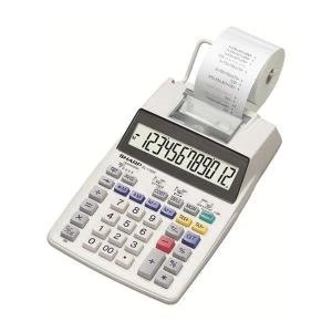 Image of Sharp EL 1750V Printing Calculator 12 Digit Display Black Red Print