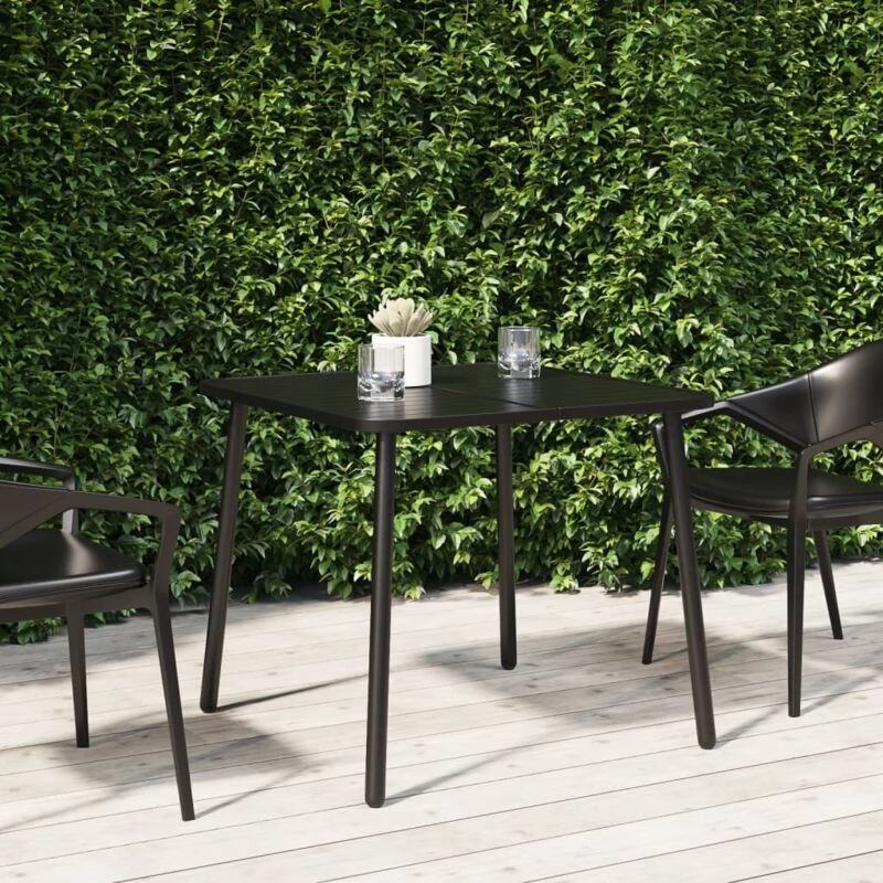Image of vidaXL Garden Table Anthracite 80x80x71cm Steel, Grey 362737