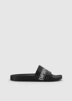 Image of Emporio Armani Mens Logo Sliders In Black