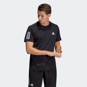 Image of adidas Mens Tennis Club 3-Stripes T-Shirt - Black / White