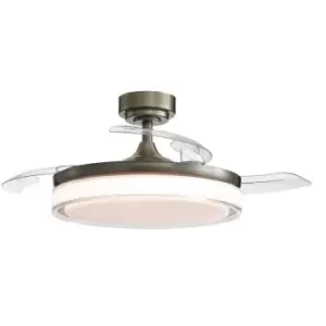 Image of Cristal Record Aneto LED Ceiling Fan 45W 4900 Lm CCT Folding Blades Antique Brass