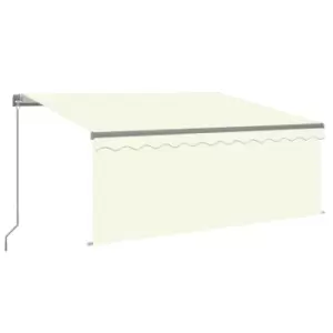 Image of Vidaxl Manual Retractable Awning With Blind&led 3.5X2.5M Cream