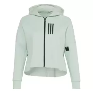 Image of adidas Mission Victory Slim Fit Full-Zip Hoodie (Plus Siz - Linen Green Mel