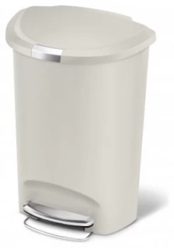 Image of simplehuman 50 Litre Plastic Semi Round Pedal Bin Stone