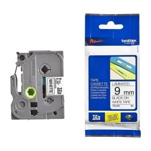 Image of Brother TZe-N221 Original P-touch Label Tape (9mm x 8m) Black On White