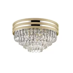 Image of Naica Crystal Ceiling Light, Matt Gold, Clear, 5x E14