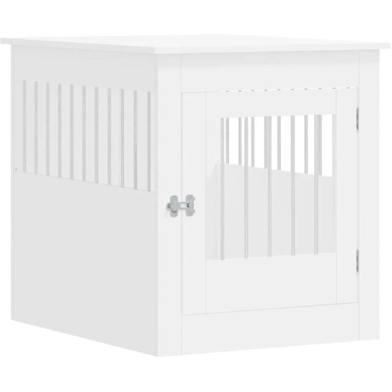 Image of vidaXL Dog Crate Furniture White 64.5x80x71cm Engineered Wood, White 838330