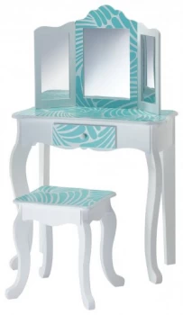 Image of Teamson Kids Fashion Prints Vanity Table Stool Tropical.