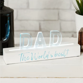 Image of Say It In Lights White LED Light Up Plaque 25cm - Dad