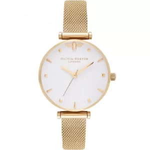 Image of Queen Bee White Gold Mesh Watch