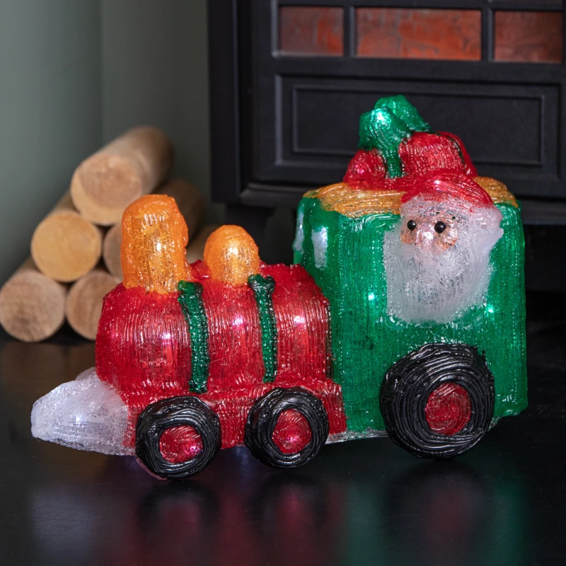 Image of 24cm Battery Operated Light up All Aboard Christmas Train with LEDs