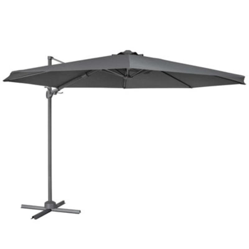Image of Dellonda 3M Cantilever Parasol With 360 Rotation, Tilt And Cover Grey - Dg267