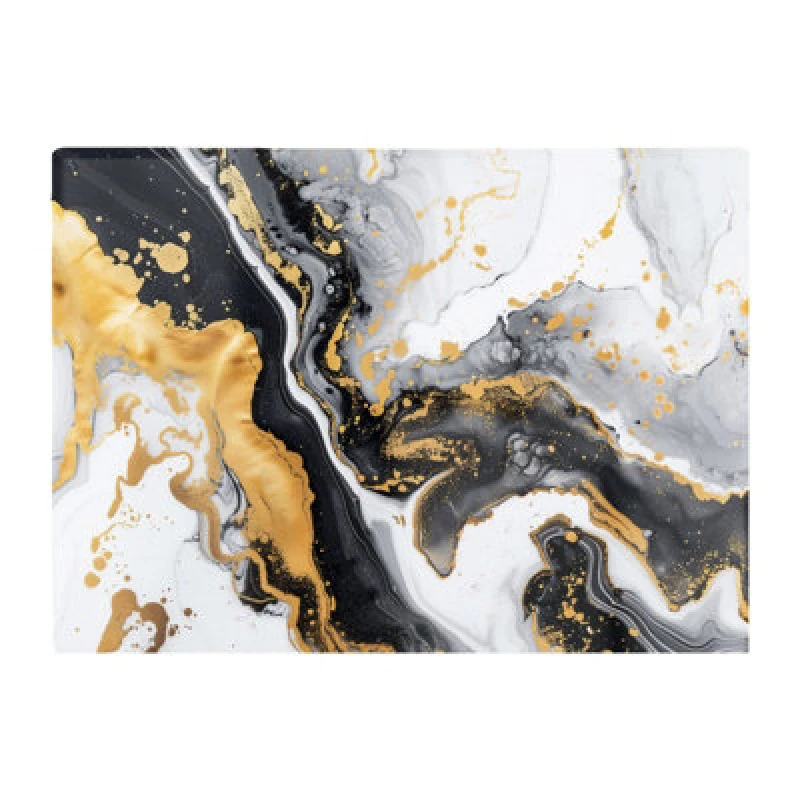 Image of Warren Reed Designer Gold White And Black Marble Effect Chopping Board