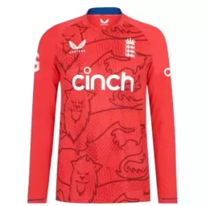 Image of Castore England Cricket T20 Long Sleeve Shirt Snr - Red