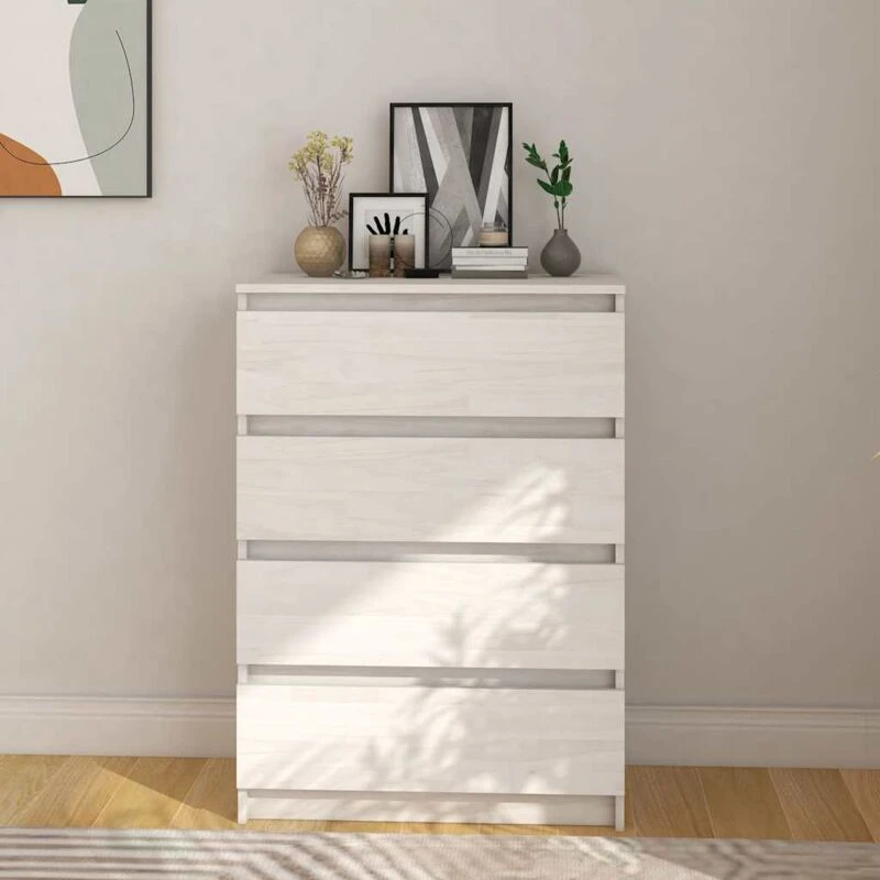 Image of VIDAXL Side Cabinet White 60x36x84cm Solid Pinewood Vidaxl 8720286608043