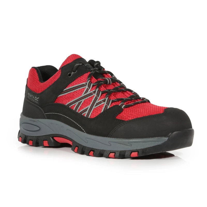 Image of Regatta Sandstone Low Safety Boots Red/Black unisex UK 6