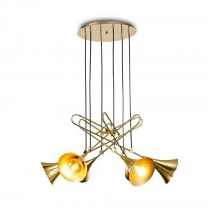 Image of Ceiling Cluster Pendant 6 Light E27, Gold