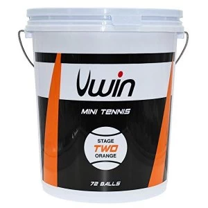 Image of Uwin Stage 2 Orange Tennis Balls - Bucket of 72 balls