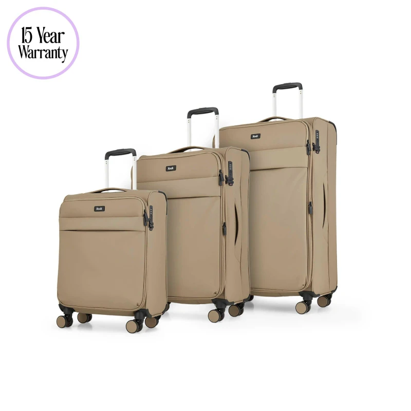 Image of Rock Rock Harper Suitcase Beige Hard Suitcases 3pc Set Beige 42605604000