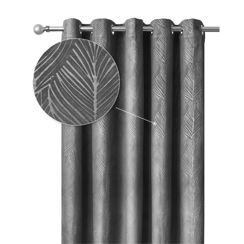 Image of Emma Barclay Blackout Curtains Thermal Velvet Eyelet Twilight Charcoal unisex 229x229cm