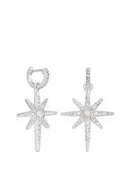 Image of Jon Richard Silver Plated Opal And Cubic Zirconia Earrings, Silver, Women