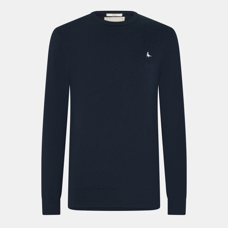 Image of Jack Wills Jack Seabourne Crew Neck Logo Jumper Navy 09 male XS