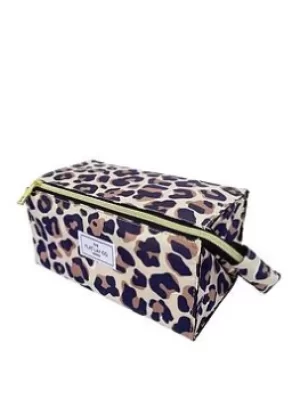 Image of The Flat Lay Co. The Flat Lay Co. Leopard Print Open Flat Makeup Box, Brown, Women