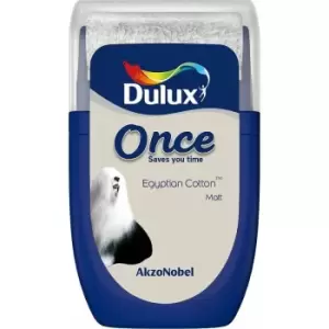 Image of Dulux Once Egyptian Cotton Matt Emulsion Paint 30ml