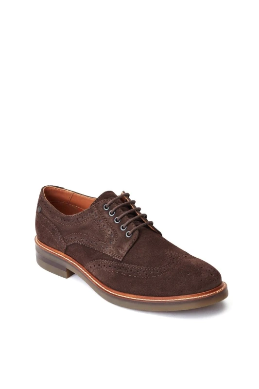 Image of Base London Base London Men Hatfield Brogue Shoe in Brown Size: 8 Brown 8 Male 5038538358381
