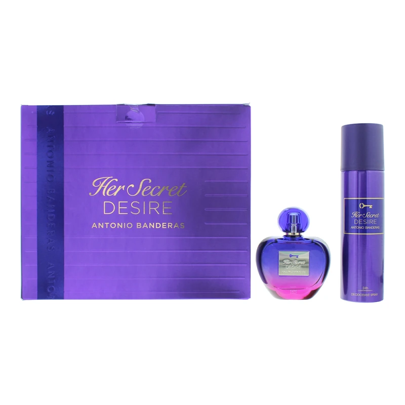Image of Antonio Banderas Her Secret Desire 2 Piece Gift Set: Eau de Toilette 80ml - Deodorant Spray 150ml