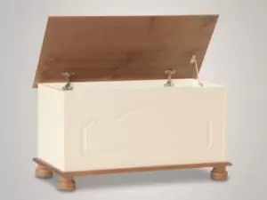 Image of Furniture To Go Copenhagen Cream and Pine Blanket Box Flat Packed