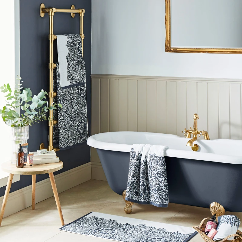 Image of William Morris At Home Marigold Towel Prussian Blue