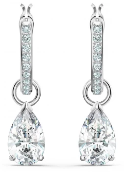 Image of Swarovski Attract Mini Hoop Pierced Earrings Rhodium Jewellery