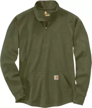 Image of Carhartt Half Zip Thermal Longsleeve Shirt, green, Size 2XL, green, Size 2XL