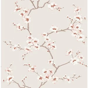 Image of Fresco Apple Blossom Burnt Orange WALLPAPER10m