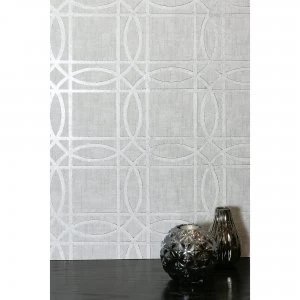 Image of Arthouse Geo Charcoal Grey Kiss Foil Wallpaper