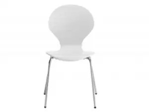 Image of LPD Ibiza Set of 4 White Moulded Dining Chairs