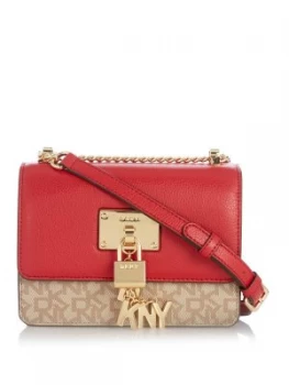 Image of DKNY Elissa logo flap chain cross body bag Multi Coloured