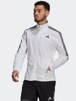 Image of adidas Marathon 3-stripes Jacket, White/Black, Size 2XL, Men