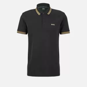 Image of Hugo Boss Contrast Trim Cotton Polo Shirt - M