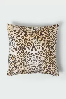 Image of Leopard Print Velvet Cushion 46 x 46 cm