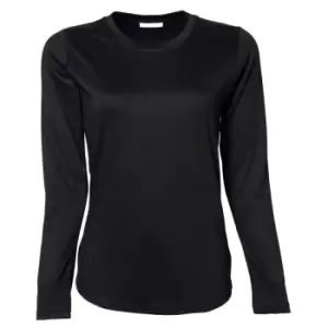 Image of Tee Jays Womens/Ladies Interlock Long Sleeve T-Shirt (S) (Black)