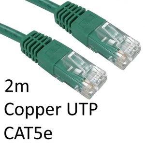 Image of RJ45 (M) to RJ45 (M) CAT5e 2m Green OEM Moulded Boot Copper UTP Network Cable