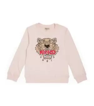 Image of KENZO Girls Tiger Long Sleeve T-Shirt - Off White - 8 Years