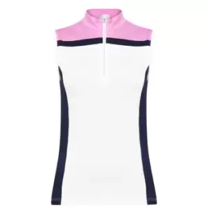 Image of Callaway quarter Zip Colour Block Vest - Pink