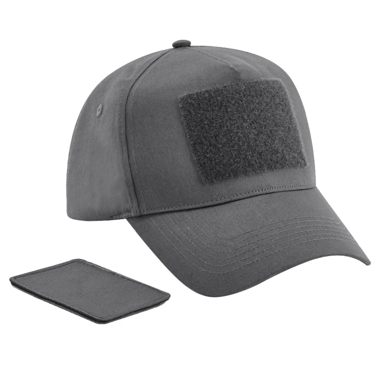 Image of Beechfield Beechfield Men Removable Patch Baseball Cap in Mid Grey Mid Grey One Size Male 5063107018137